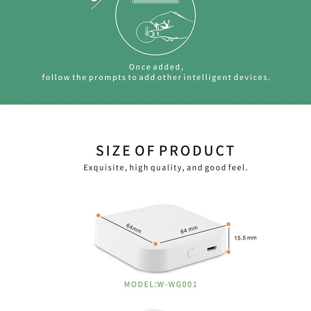 Tuya ZigBee 3.0 Smart Gateway Hub Smart Home Bridge Smart Life APP Wireless Remote Controller Works with Alexa Google Home