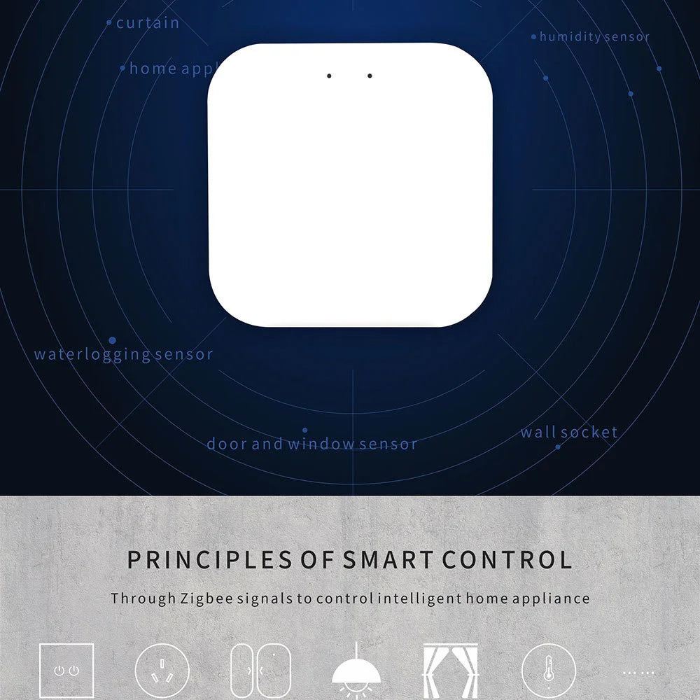 Tuya ZigBee 3.0 Smart Gateway Hub Smart Home Bridge Smart Life APP Wireless Remote Controller Works with Alexa Google Home