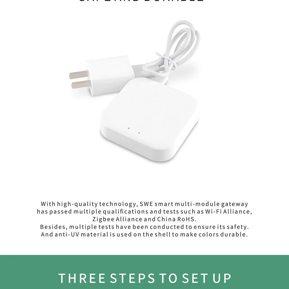 Tuya ZigBee 3.0 Smart Gateway Hub Smart Home Bridge Smart Life APP Wireless Remote Controller Works with Alexa Google Home